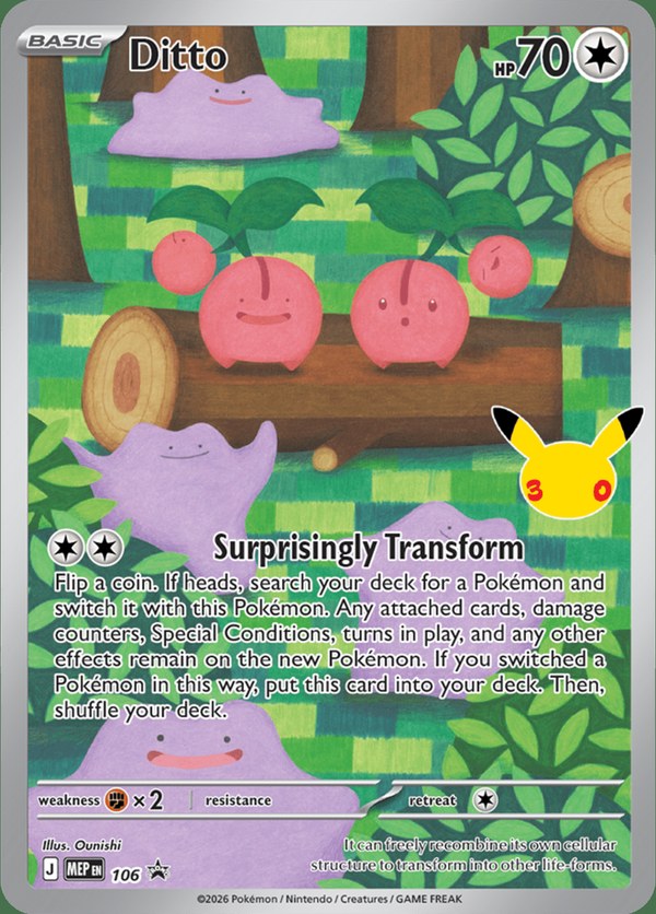 Ditto promo card from the 30th Celebration Ditto Premium Collection