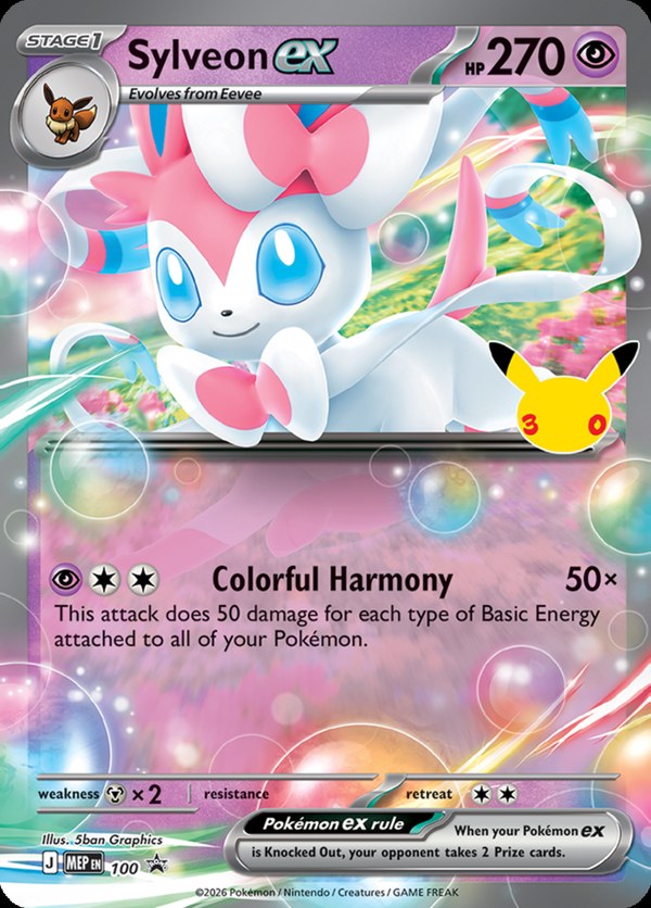 Sylveon ex promo card from the 30th Celebration Pokémon ex Box